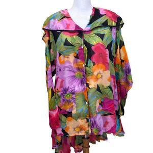 Live in Color multicolor floral top, medium, bohemian, artsy, eclectic, glam